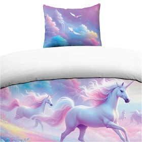 Bild på Borganäs Påslakanset 150x210 cm Unicorns