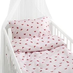 Bild på Borganäs Påslakanset Spjälsäng Hjärtrud (Rosa)