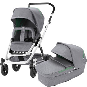 Bild på Britax Go Next2 Duovagn Dynamic Grey Vitt chassi 