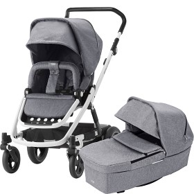 Bild på Britax Go Next2 Duovagn (Grey Melange Vitt chassi)