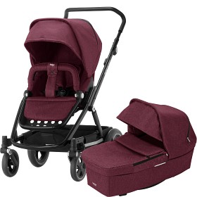 Bild på Britax Go Next2 Duovagn Wine Red Melange Svart chassi