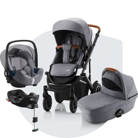 Bild på Britax Smile III Duovagn, Baby Safe I-Size² babyskydd och Baby-Safe Flex bas