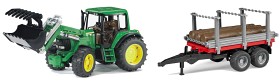 Bild på Bruder John Deere 6920 med timmersläp och 3 timmerstockar