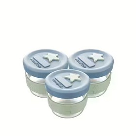 Bild på Cherub Baby Matburk Glas/Silikon 3-pack  (Cerulean /Sage)