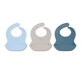 Bild på Copenhagen Colors Curious 3-pack Haklappar (Ljusblå/Blå/Grå)