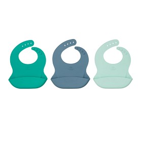 Bild på Copenhagen Colors Curious 3-pack Haklappar (Blå/Mint/Grön)