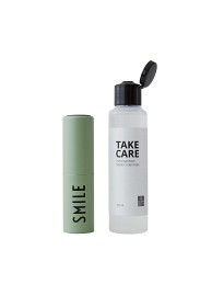 Bild på Design Letters Take Care Handsprit 100 ml + Refillflaska 20 ml Smile (Grön)