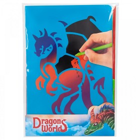 Bild på Dragons World Skrapkort med schablon