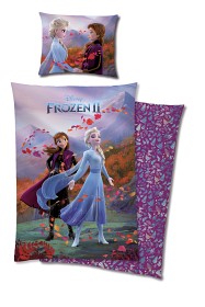 Bild på Disney Frozen 2 Påslakanset 150x210 cm Anna & Elsa (Lila)
