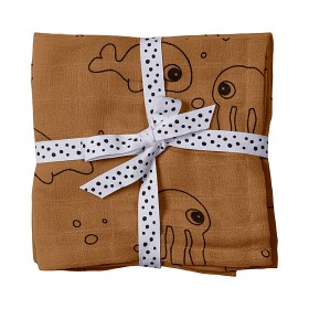 Bild på Done by Deer Sea Friends Filtar 70x70cm 2-pack (Mustard)