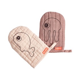 Bild på Done by Deer Sea Friends Tvättlappar 2-pack (Rosa)