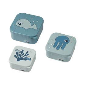 Bild på Done By Deer Snack Box 3-p Sea Friends (Blå)