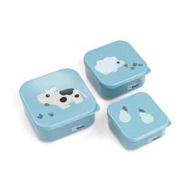 Bild på Done By Deer Snack Box  3-pack Tiny Farm (Blue)