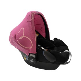 Bild på Dooky Hoody Solskydd till Babyskydd (Cerise Fjäril)