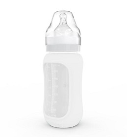 Bild på EcoViking Nappflaska Glas 240ml (Vit)