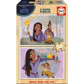 Bild på Educa Disney Wish Träpussel (2x50-bitar)