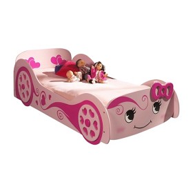 Bild på Vipack Bilsäng Love Car 90x200 cm (Rosa)