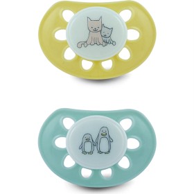 Bild på Esska Classic Glow Napp Silikon 2-pack 4-36 mån (Katt/Pingvin)