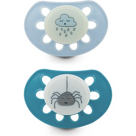 Bild på Esska Classic Glow Napp Silikon 2-pack 4-36 mån (Moln/Spindel)
