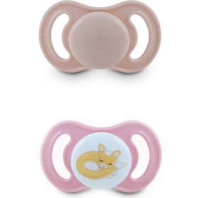Bild på Esska Happy Mini Napp Silikon 2-pack 0-6 mån (Rosa/Rävunge)