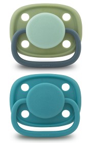 Bild på Esska Knoppa Napp Silikon 2-pack 4-36 mån (Grön/Blå)