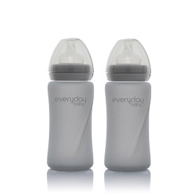 Bild på Everyday Baby Nappflaska Glas Healthy + 150 ml/ 240 ml (Quiet Grey)