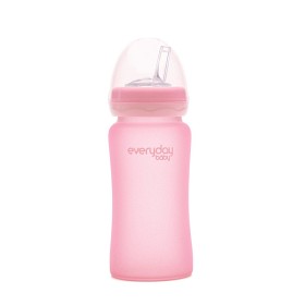 Bild på Everyday Baby Sugrörsflaska Glas 240ml (Rosa)