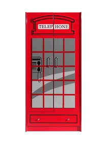 Bild på Vipack Garderob Telefonkiosk London (Röd)