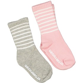 Bild på Geggamoja Antislip-strumpor 2-pack (Rosa/Vit)