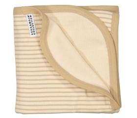 Bild på Geggamoja Babyfilt i bomullsribb (Beige)