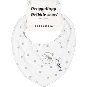 Bild på Geggamoja Bambu Drybib Prickar (Vit/Grå)