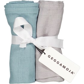 Bild på Geggamoja Muslinfilt 2-pack (Dark mint/grey)