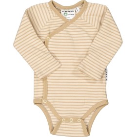 Bild på Geggamoja Omlottbody i bomullsribb (Beige)