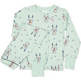 Bild på Geggamoja Tvådelad Pyjamas Bambu (Mint Lama)