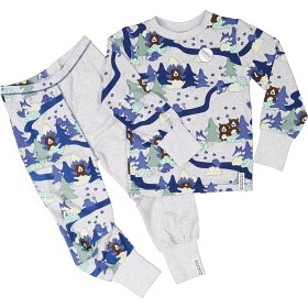 Bild på Geggamoja Tvådelad Pyjamas Skog (Grå) Strl 74/80