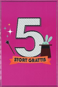Bild på Gratulationskort 5 år neutral