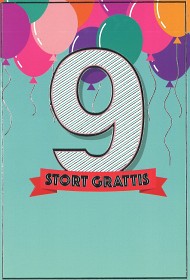Bild på Gratulationskort 9 år neutral
