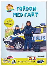Bild på Halvan Fordon med fart (Lekbok med stickers)