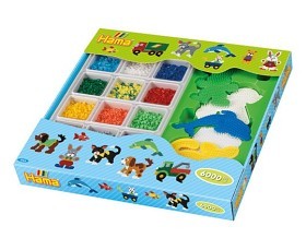 Bild på Hama Midi - Presentbox med 6000 pärlor och pärlplattor (Blå)