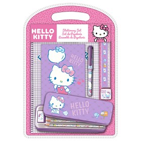 Bild på Hello Kitty Skrivset med pennskrin och anteckningsbok (Rosa)