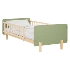 Bild på Homestyle Barnsäng 90x200 cm Retrosäng med fallskydd (Grön/Natur)