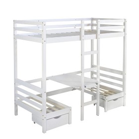 Bild på Homestyle Loftsäng Med Bord Soffor Lådor 90x200 cm (Vit)