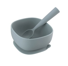 Bild på I'm Cute Skål + Sked Silikon (Blue)