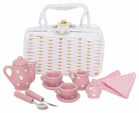 Bild på JaBaDaBaDo Teservis med korg (Rosa)