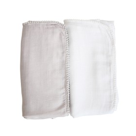 Bild på Jack o Juno Pom Pom Muslinfiltar 2-pack (Pearl/ Dusty Gray)