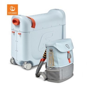 Bild på Jetkids By Stokke Resepaket med bedbox och ryggsäck (Blå Blue Sky)