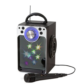 Bild på Karaokemaskin med ljuseffekter mikrofon och Bluetooth (Svart)