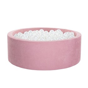 Bild på KiDKii Bollhav Velvet 90x30 cm med 200 bollar (Rosa sammet med guldglitter)