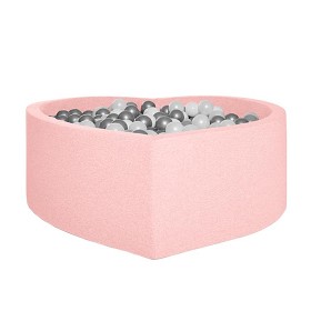 Bild på KiDKii Hjärtformat Bollhav 115x40 cm med 200 bollar (Ljusrosa)
