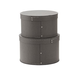 Bild på Kids Concept Förvaringsbox Rund 2-pack (Grå)
